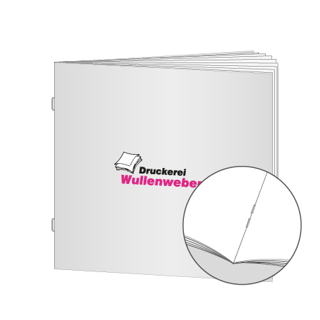 Broschüren Drahtheftung Quadrat